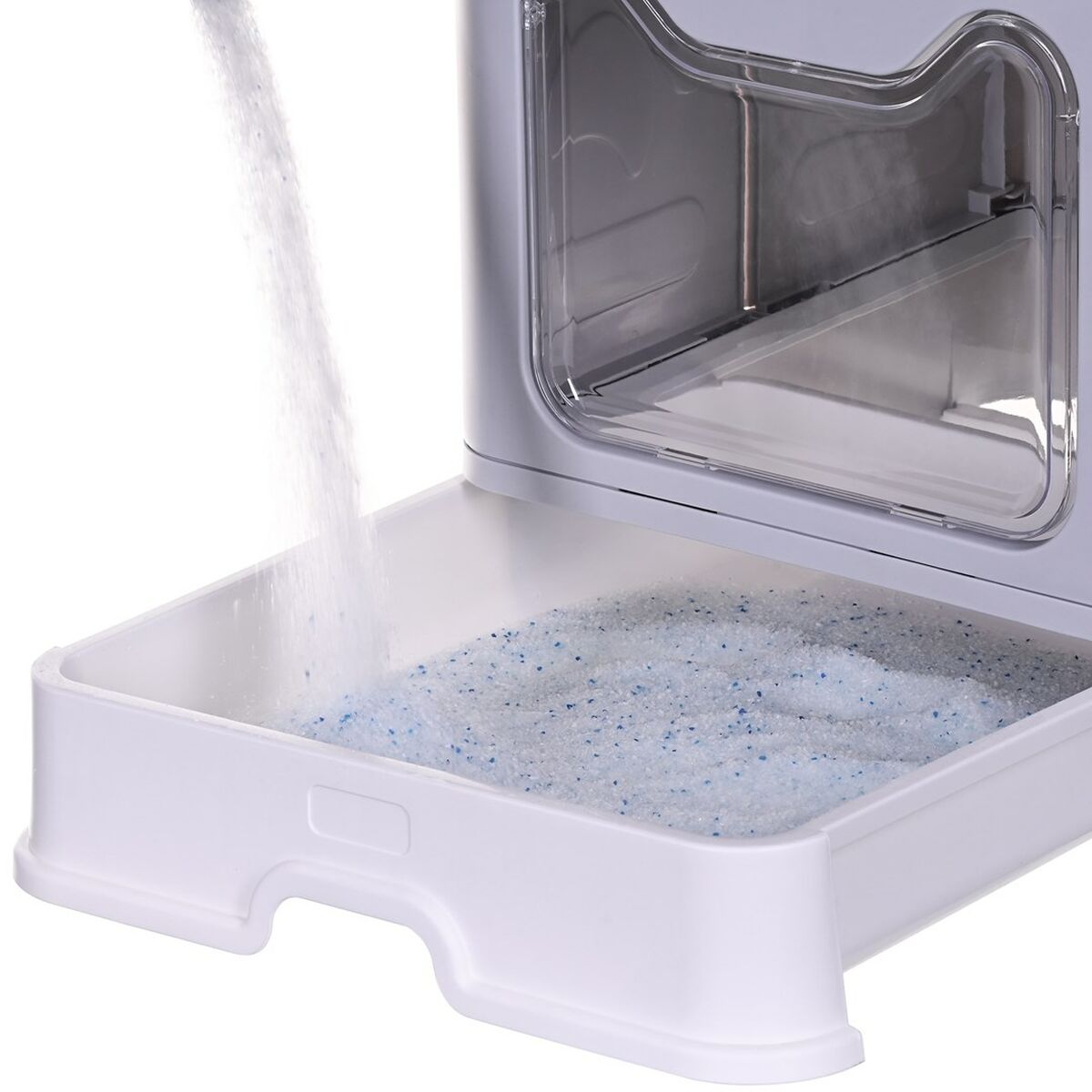 Arenero para Gatos Diamentiq Yoko Blanco Gris Plástico