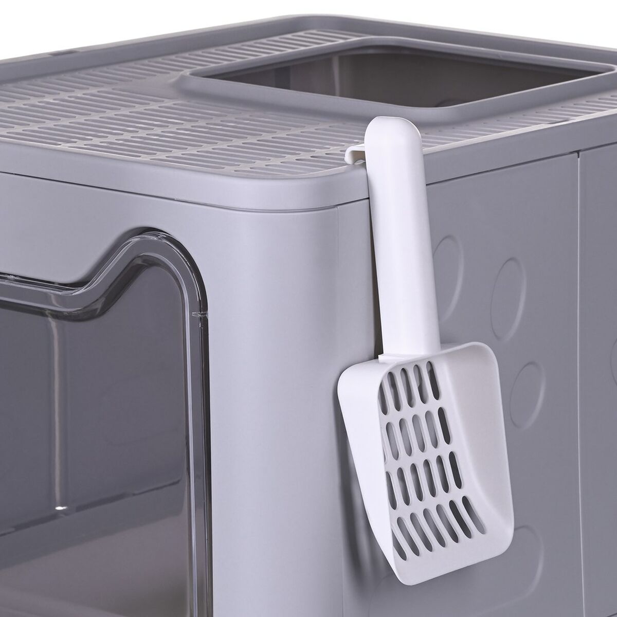 Arenero para Gatos Diamentiq Yoko Blanco Gris Plástico