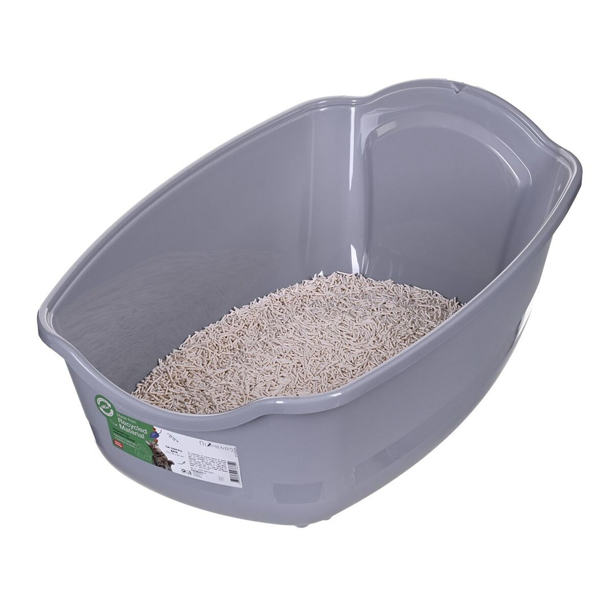 Arenero para Gatos Diamentiq 4004508810DIA Blanco Gris Plástico 40 x 38,7 x 55,5 cm