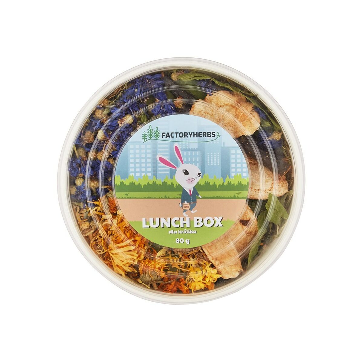 Alimento para Conejos Factoryherbs Lunch Box Chinchilla Tortuga Roedores Periquito Canario Aves 80 g