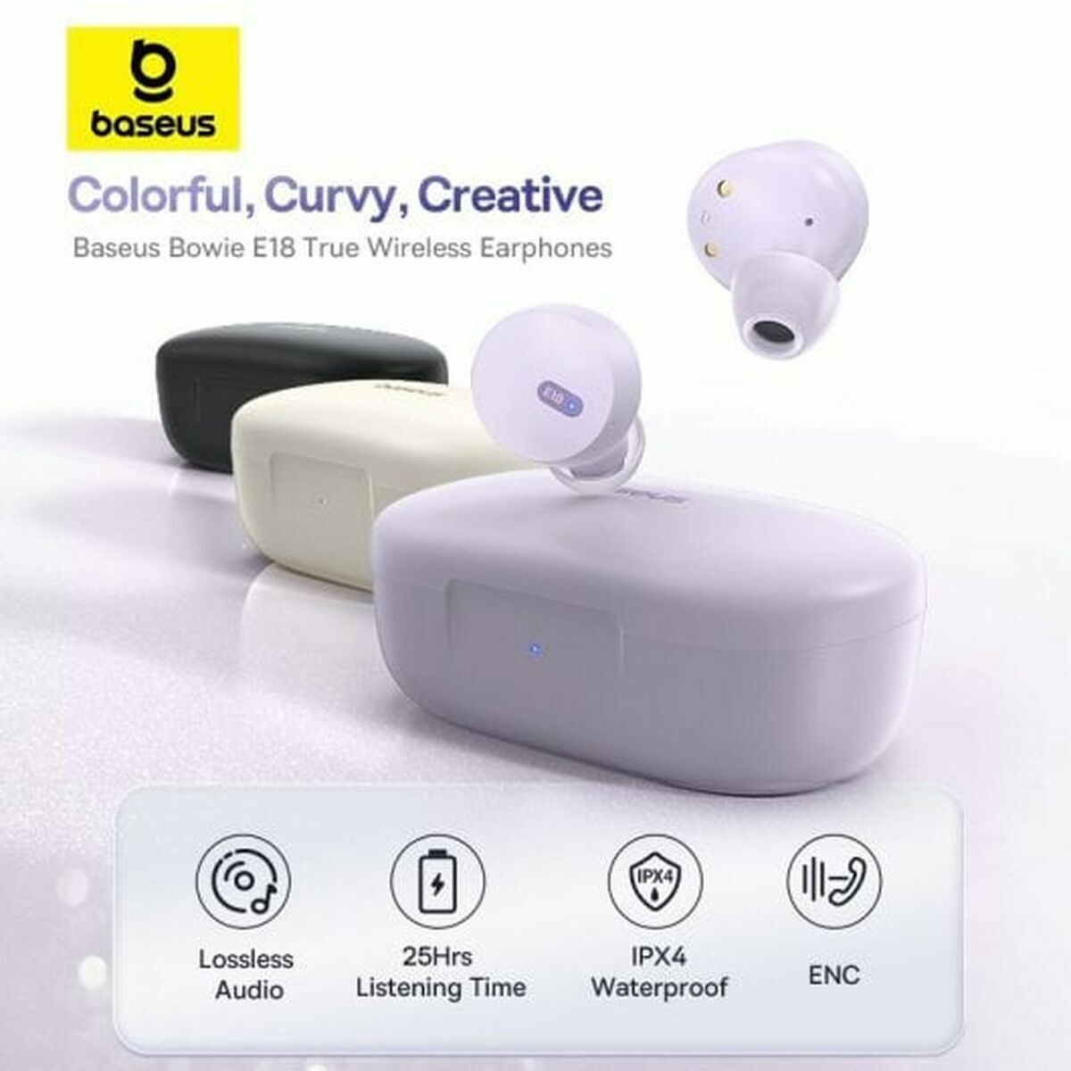 Auriculares con Micrófono Baseus A00023800533-00 Púrpura