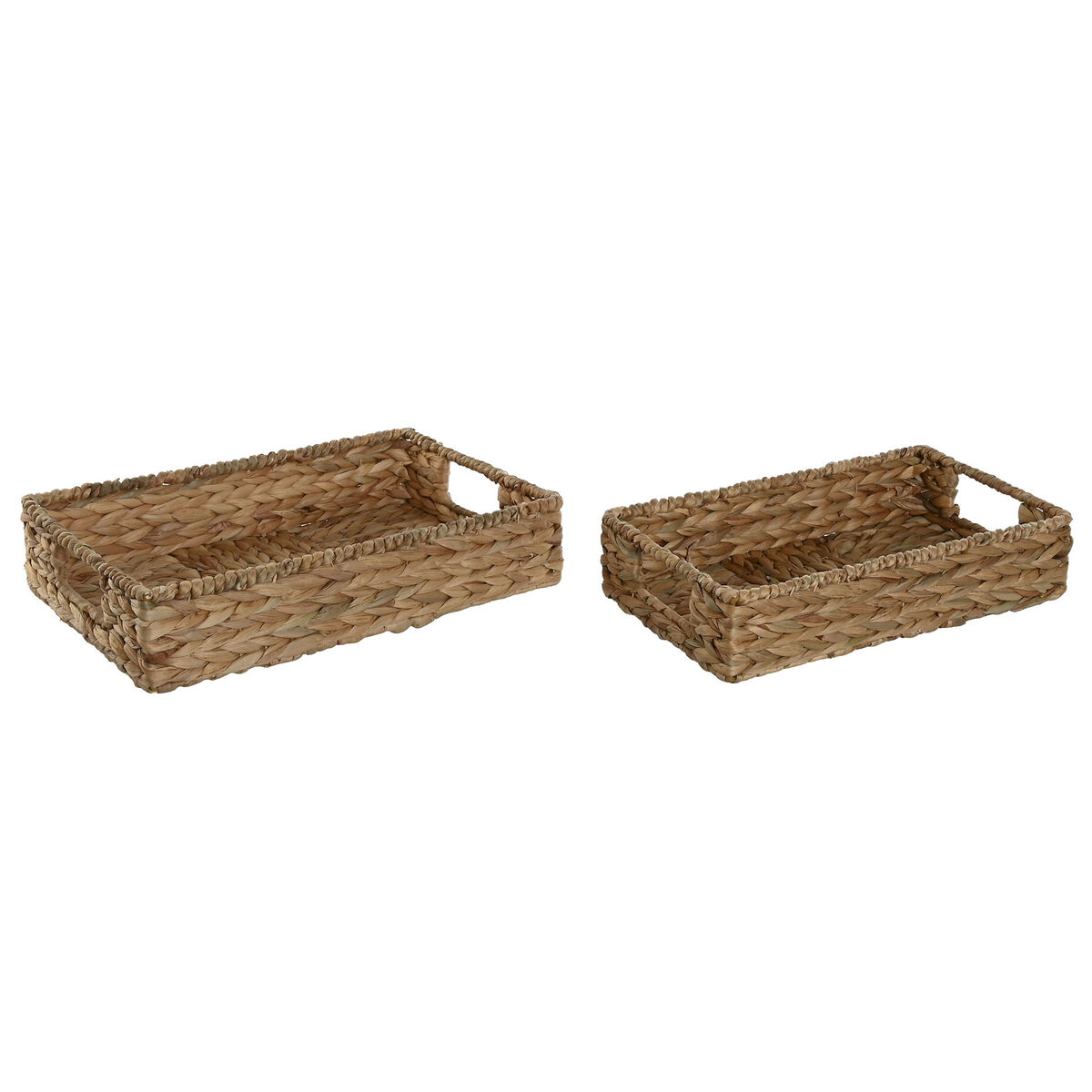 Juego de Bandejas Home ESPRIT Natural Tropical 40 x 26 x 9 cm (2 Unidades)