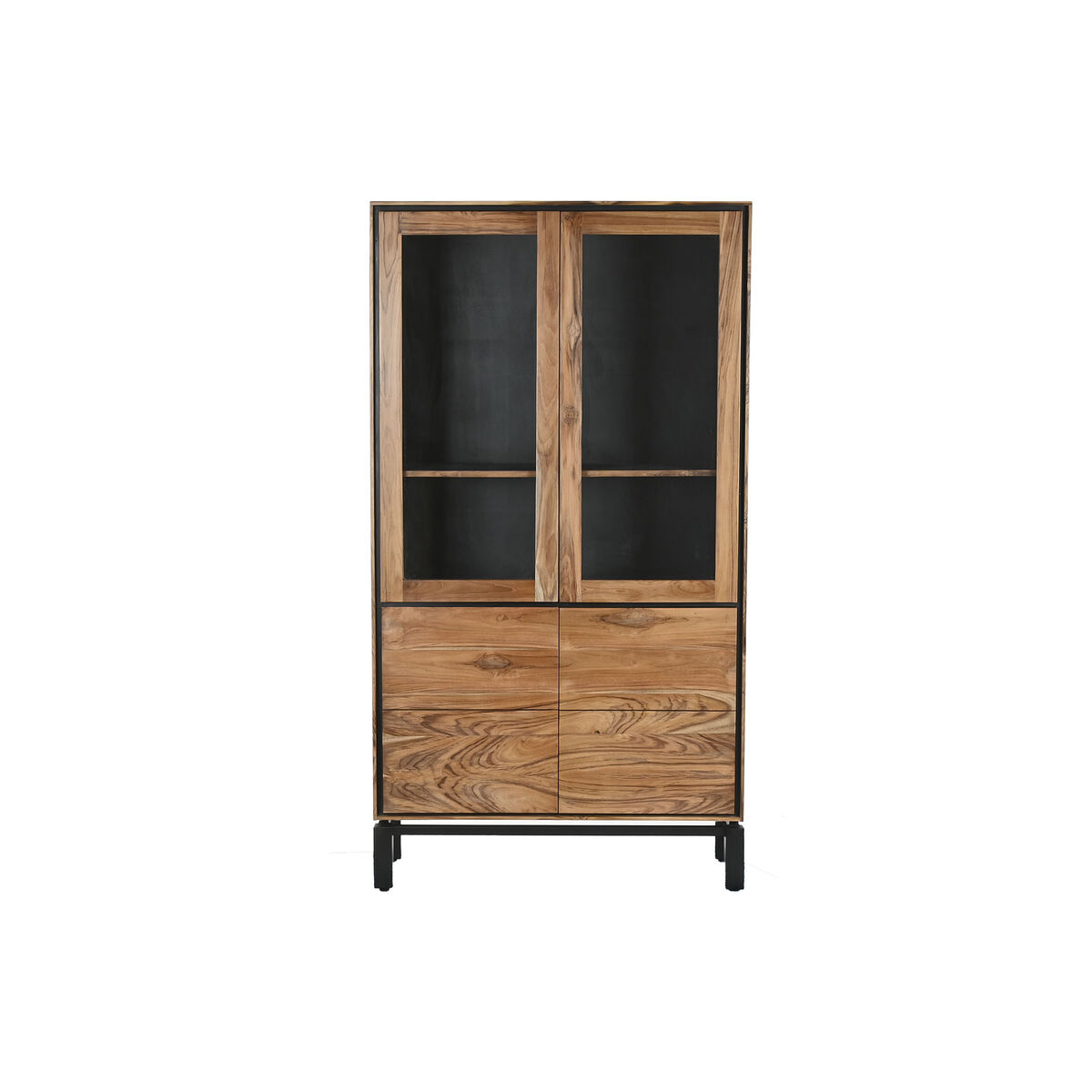 Vitrina Home ESPRIT Marrón Negro Teca Acacia 100 x 40 x 185 cm
