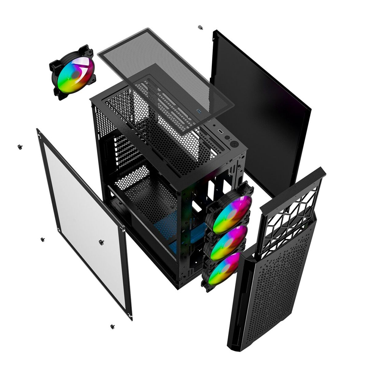 Caja Semitorre ATX GEMBIRD CCC-FC-400X Negro Multicolor