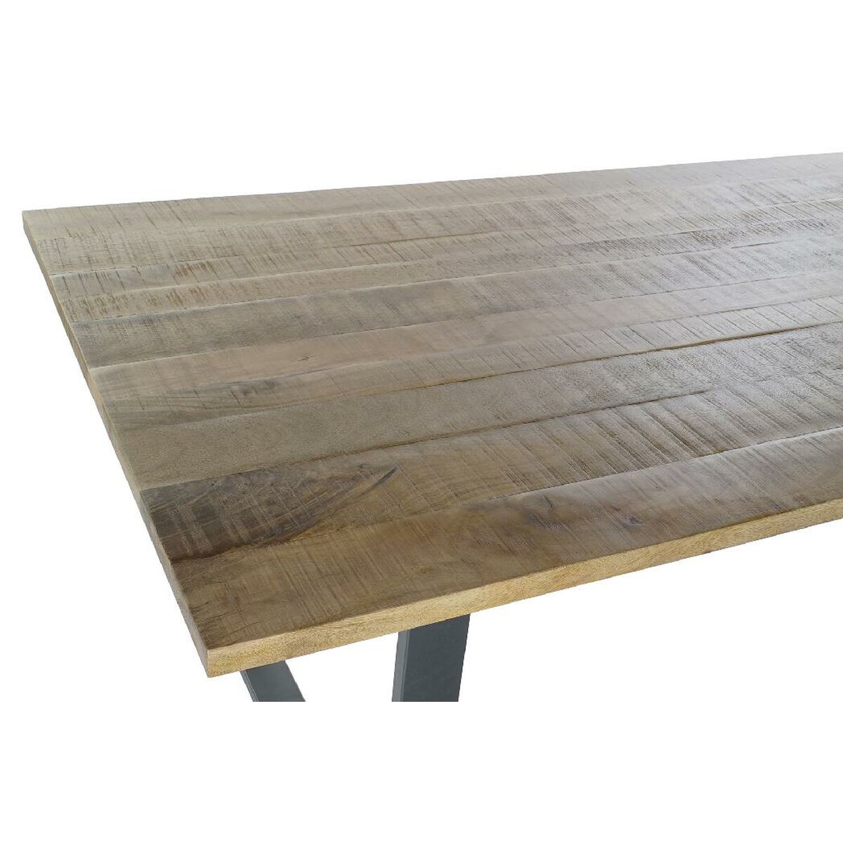 Mesa de Comedor Home ESPRIT Negro Natural Metal Madera de mango 200 x 100 x 76 cm