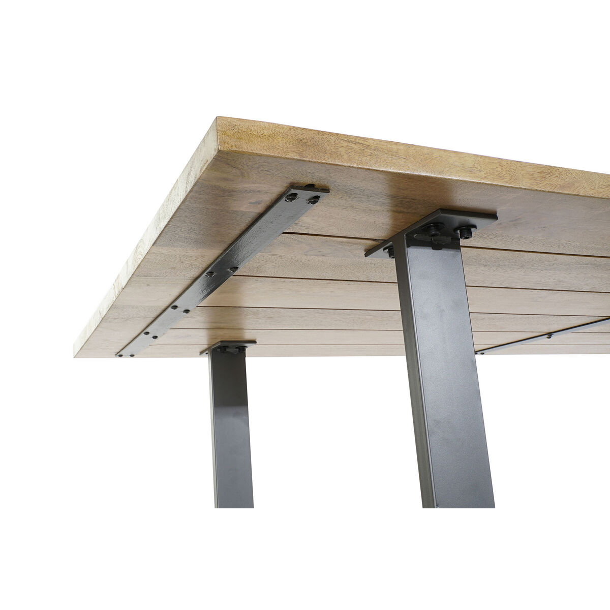 Mesa de Comedor Home ESPRIT Negro Natural Metal Madera de mango 200 x 100 x 76 cm