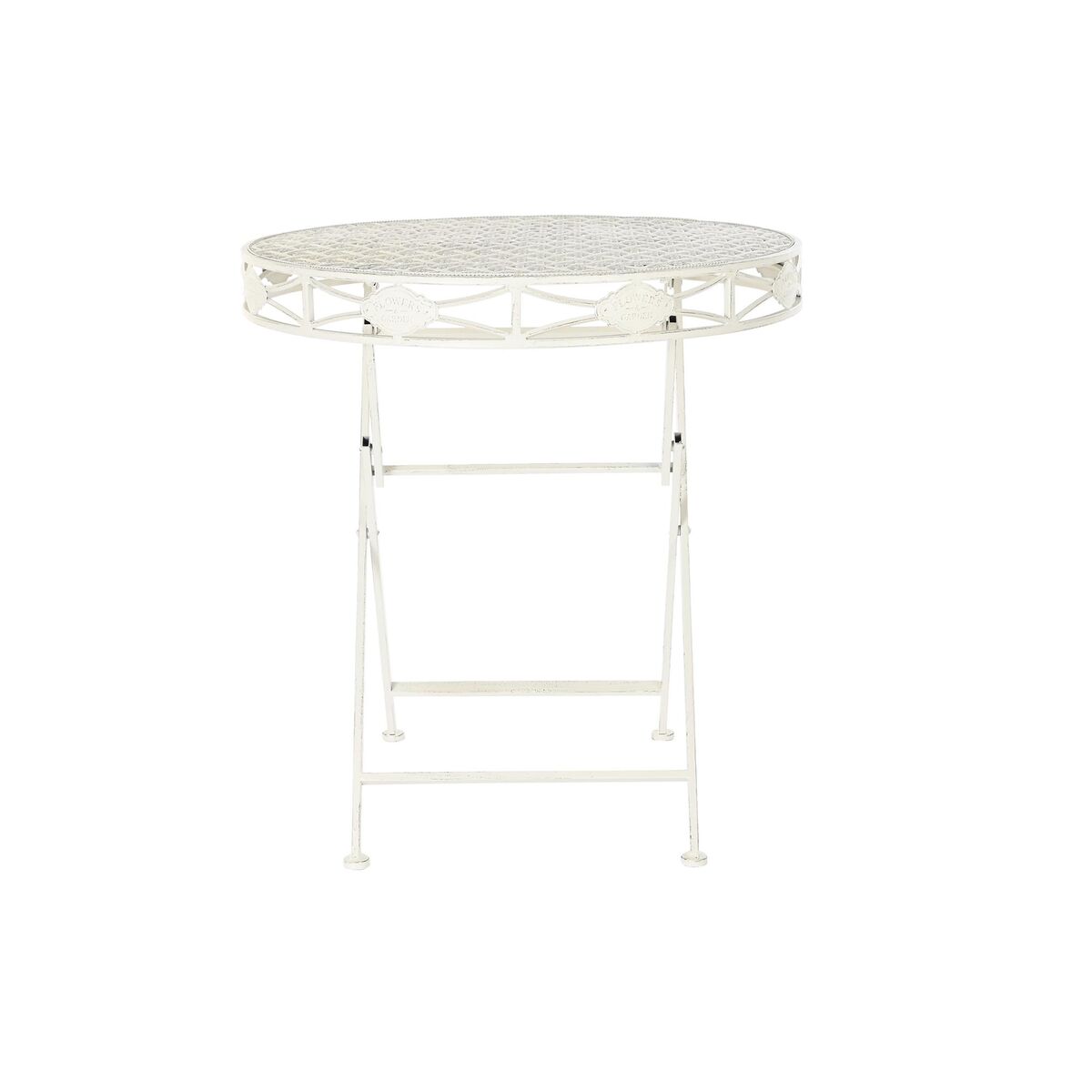 Mesa de Comedor Home ESPRIT Blanco Metal 70 x 70 x 73 cm