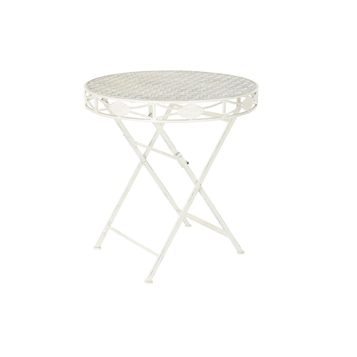 Mesa de Comedor Home ESPRIT Blanco Metal 70 x 70 x 73 cm