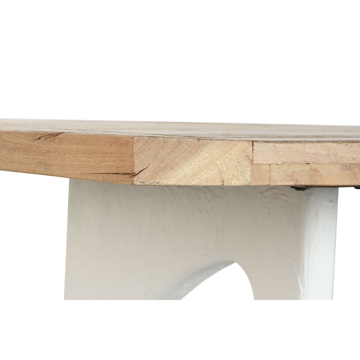 Mesa de Comedor Home ESPRIT Blanco Natural Madera Reciclada Madera de mango 200 x 100 x 77 cm 200,5 x 100,5 x 77 cm