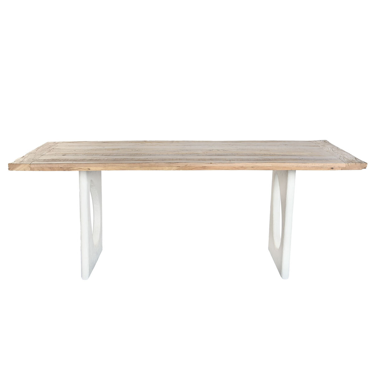 Mesa de Comedor Home ESPRIT Blanco Natural Madera Reciclada Madera de mango 200 x 100 x 77 cm 200,5 x 100,5 x 77 cm