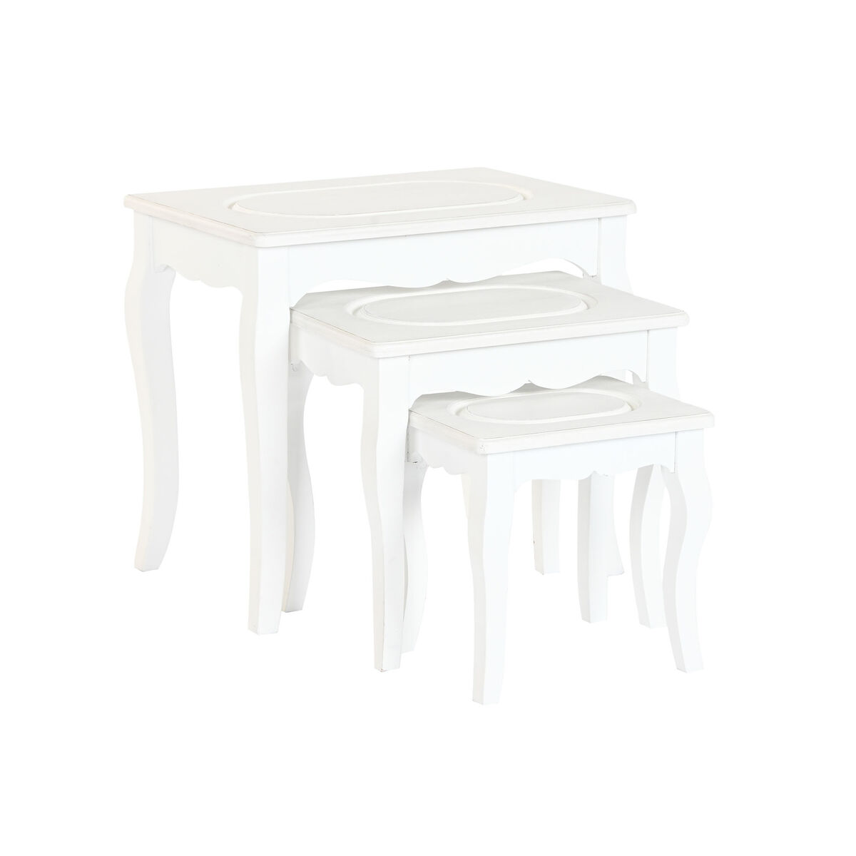 Mesa auxiliar Home ESPRIT Blanco Gris claro 53 x 35 x 47 cm