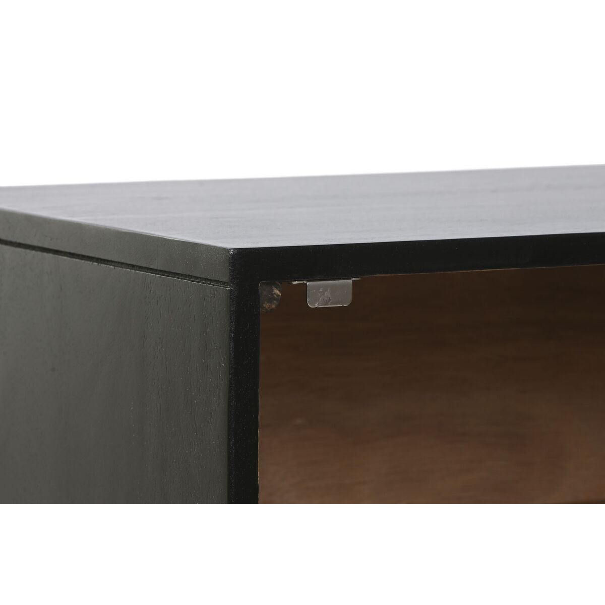 Mesita de Noche Home ESPRIT Negro Dorado 50 x 40 x 50 cm