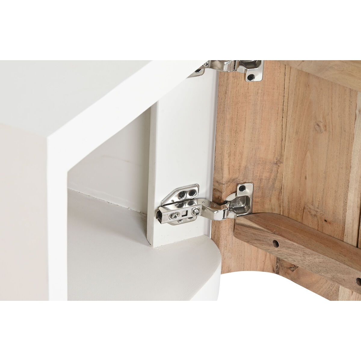 Mesita de Noche Home ESPRIT Blanco Natural 40 x 35 x 50 cm