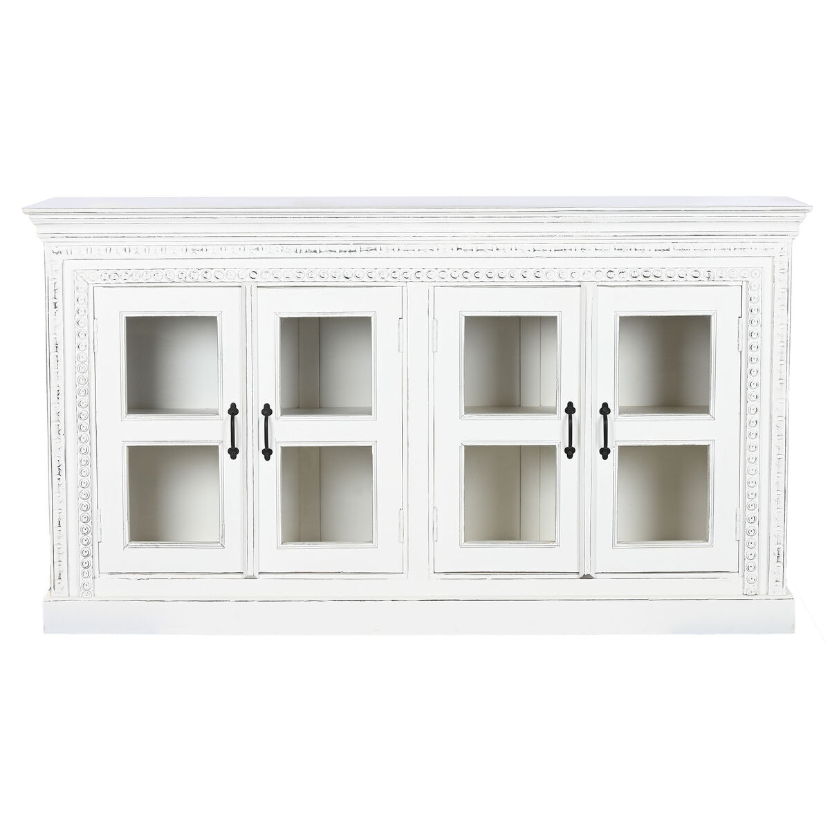 Aparador Home ESPRIT Blanco Cristal Madera de mango 180 x 40 x 100 cm