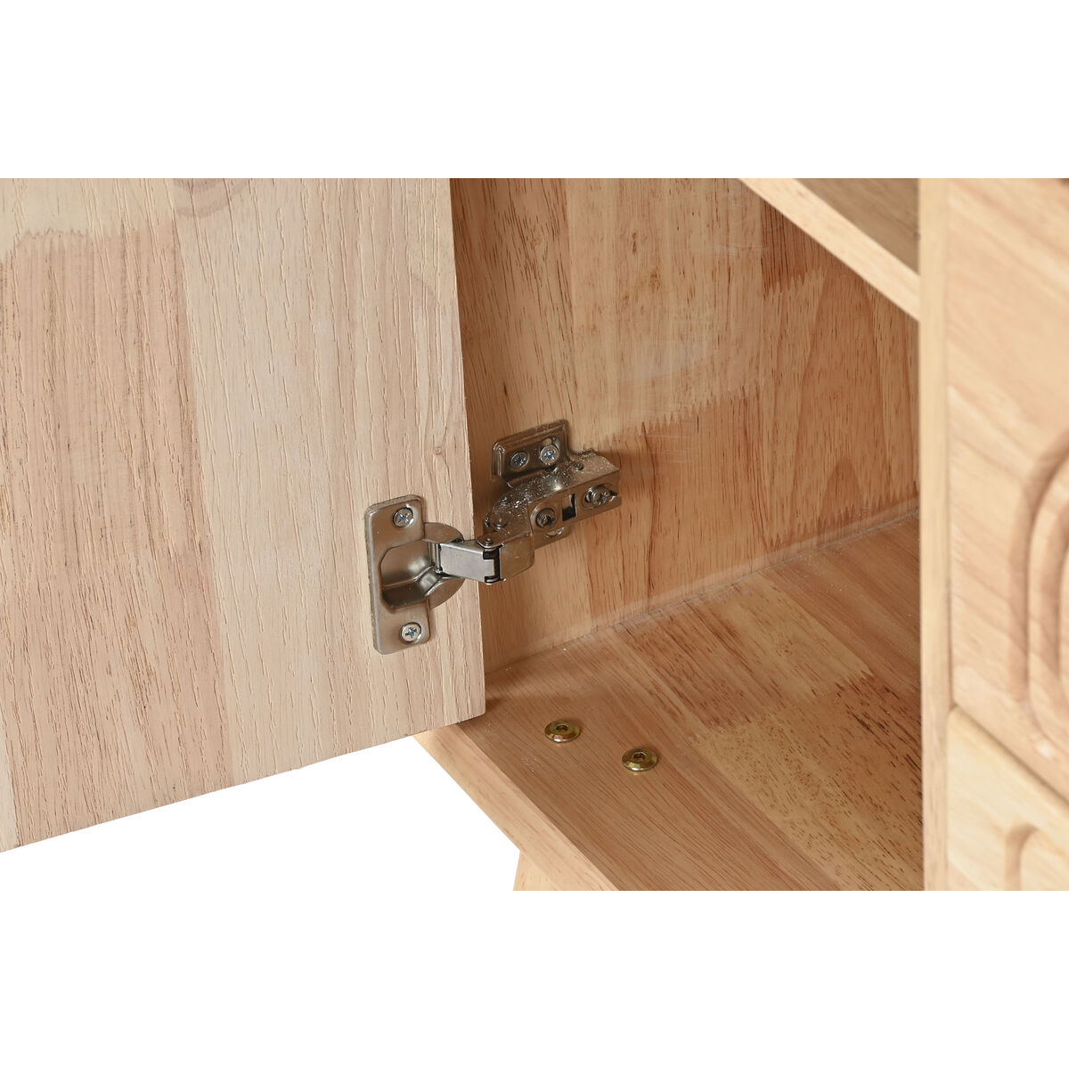 Aparador Home ESPRIT Natural Metal Ratán Madera de caucho 73,5 x 35 x 78 cm