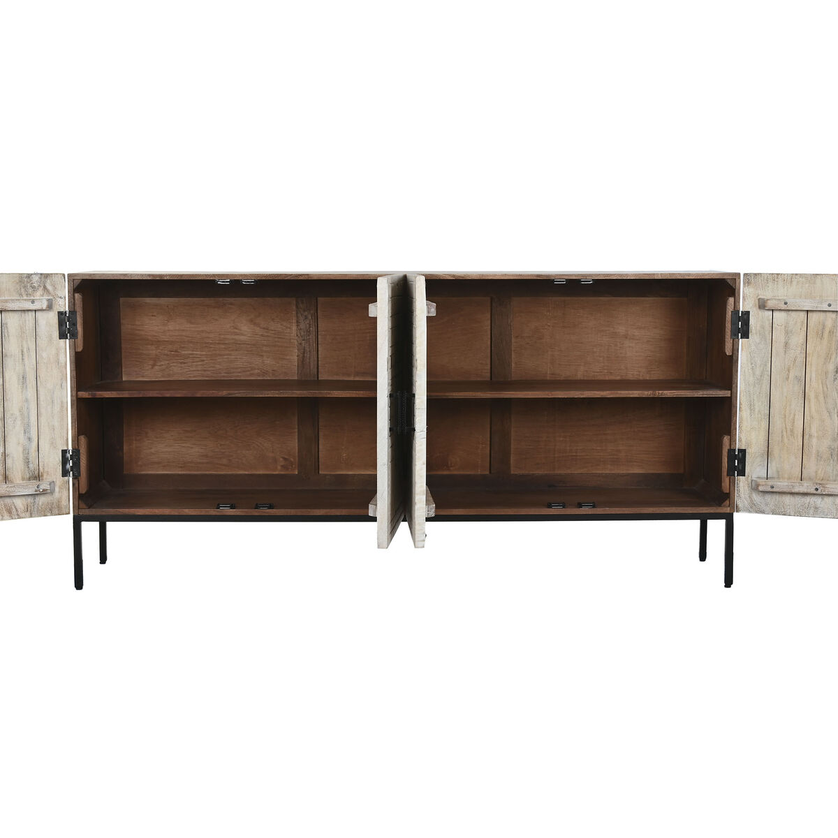 Aparador Home ESPRIT Blanco Metal Madera de mango 180 x 40 x 85 cm