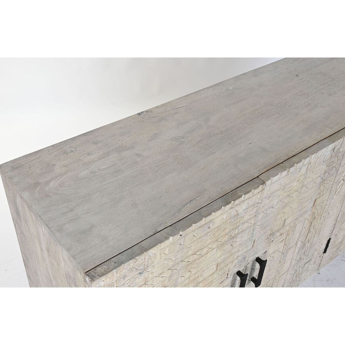 Aparador Home ESPRIT Blanco Metal Madera de mango 180 x 40 x 85 cm