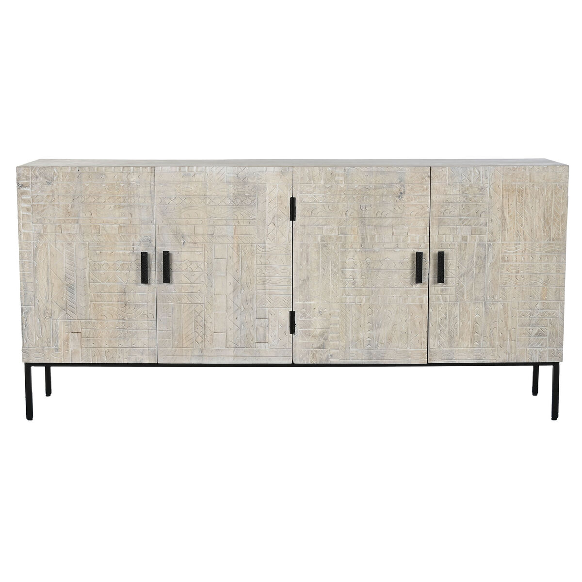 Aparador Home ESPRIT Blanco Metal Madera de mango 180 x 40 x 85 cm