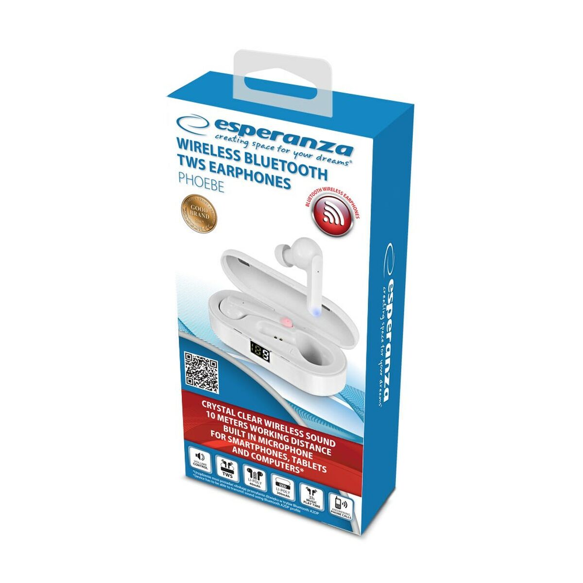 Auriculares Inalámbricos con Estuche de Carga Esperanza EH230W Blanco