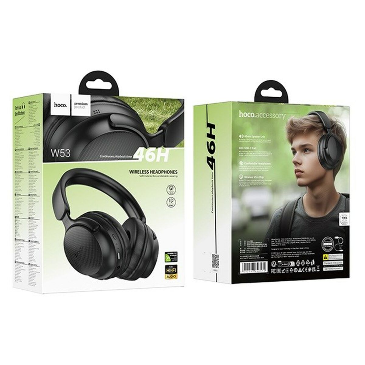Auriculares Inalámbricos Hoco W53 Tone Negro