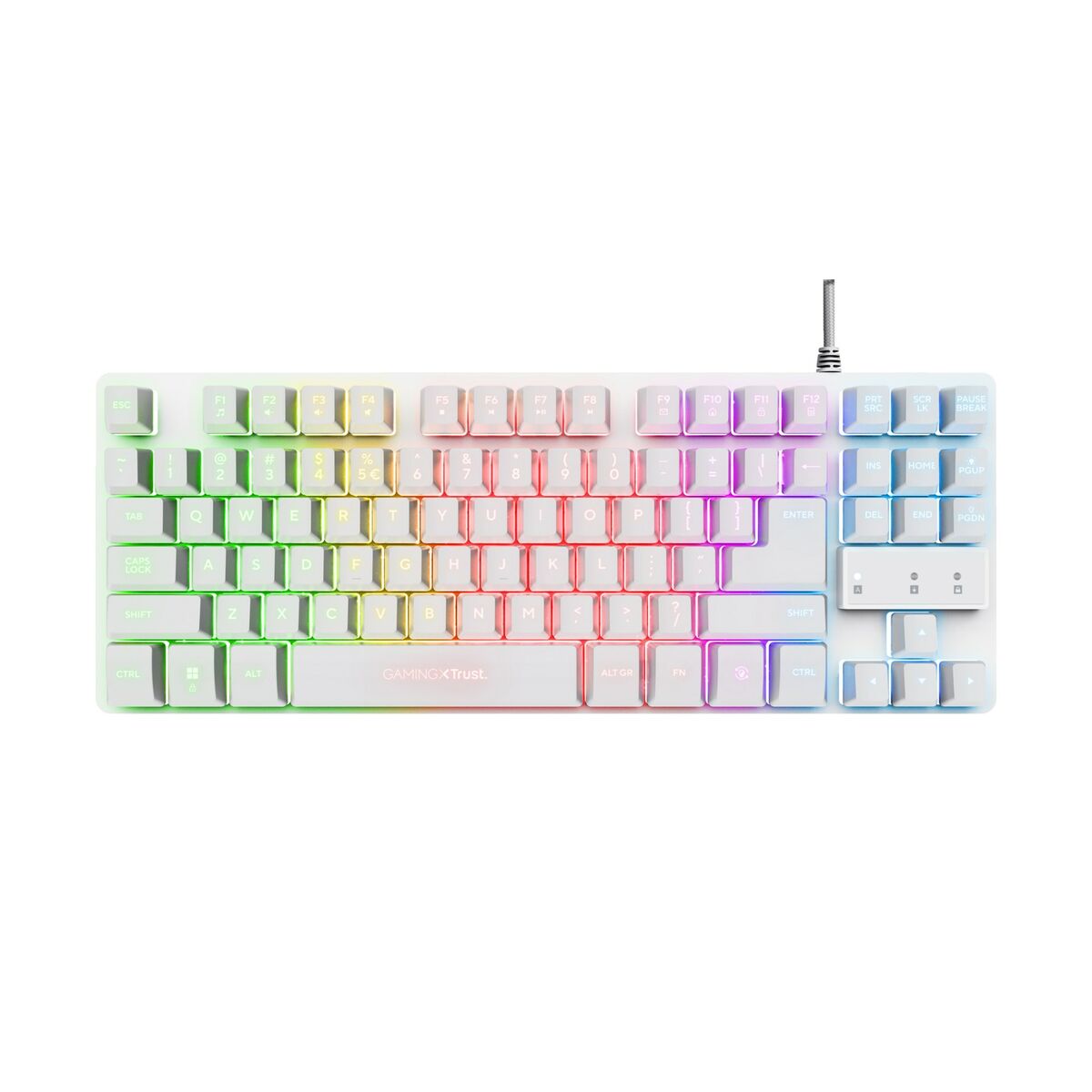 Teclado Gaming Trust GXT 833W THADO Blanco Multicolor QWERTY Qwerty US