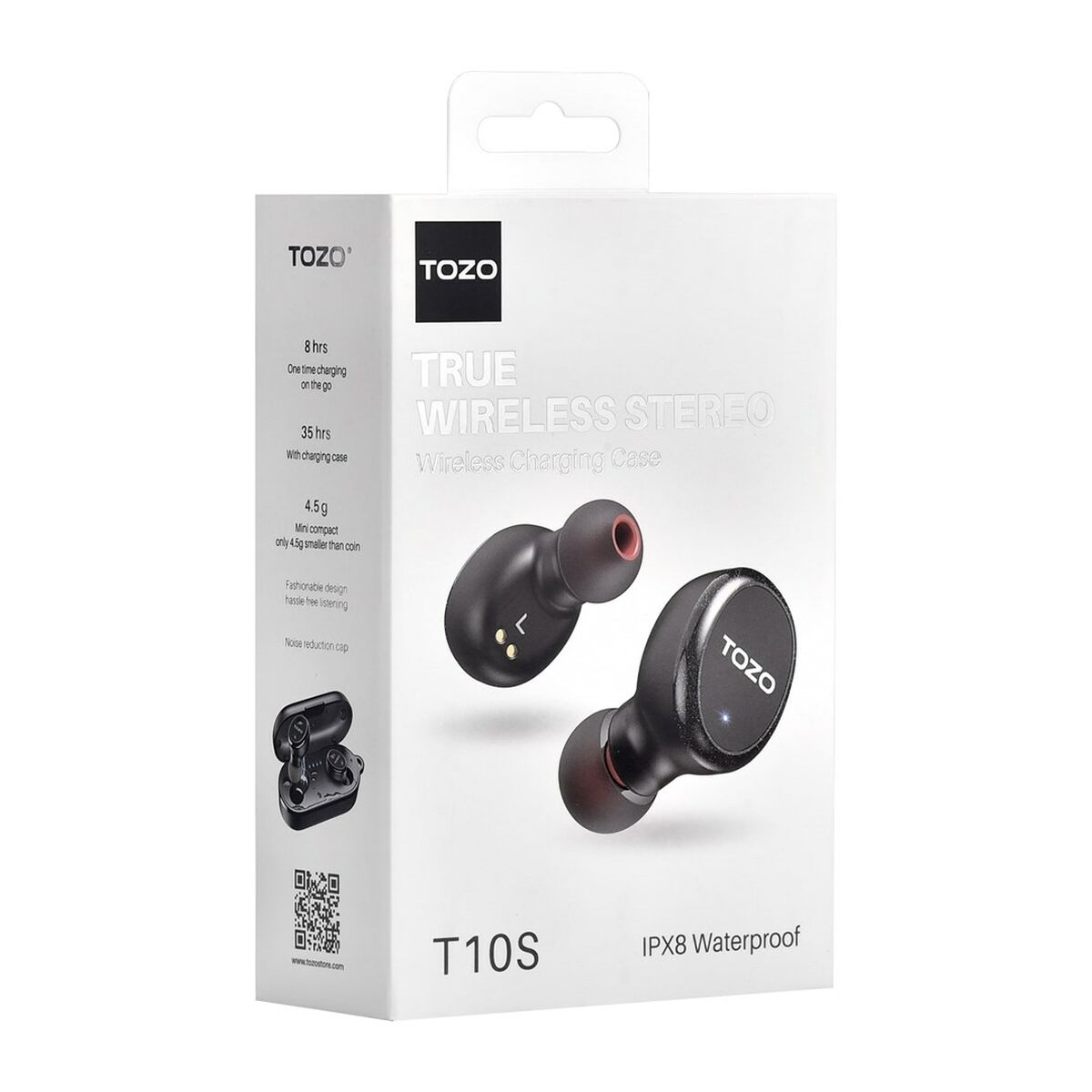 Auriculares Inalámbricos con Estuche de Carga TOZO T10S Negro