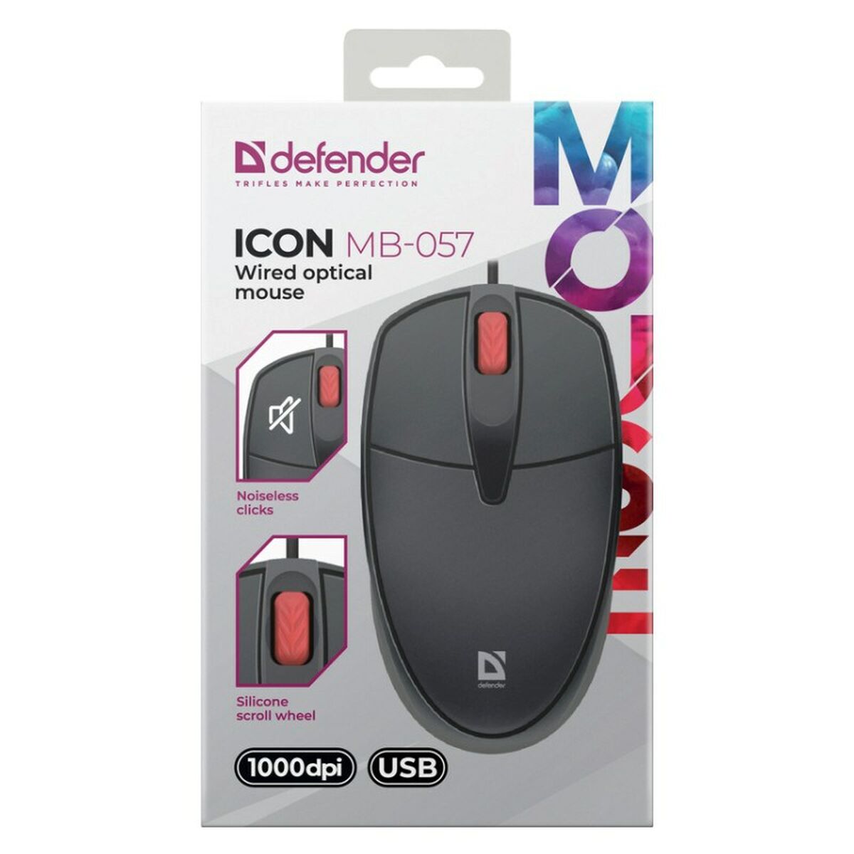 Ratón Óptico Defender DEFENDER ICON MB-057 Negro