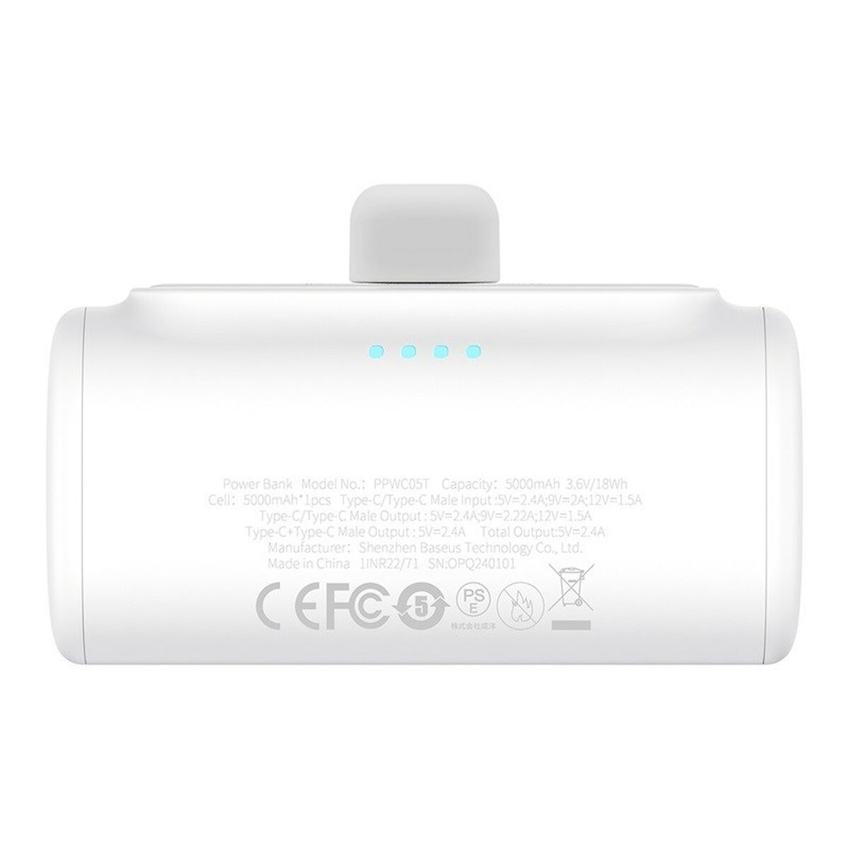 Powerbank Baseus P10068306213-00 Blanco 5000 mAh