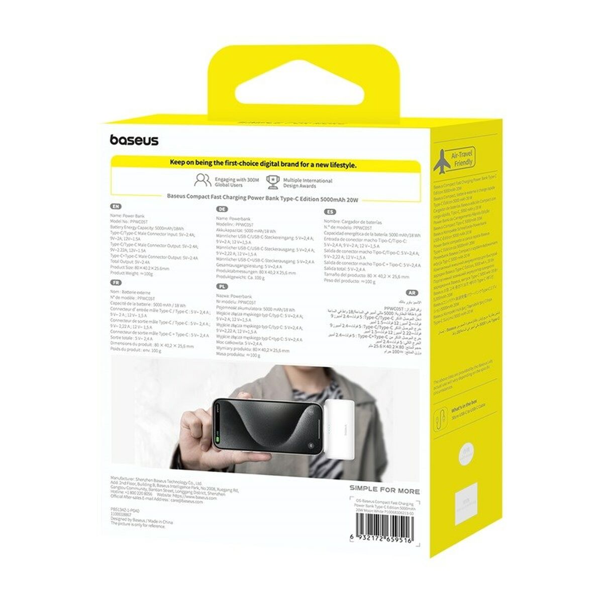 Powerbank Baseus P10068306213-00 Blanco 5000 mAh