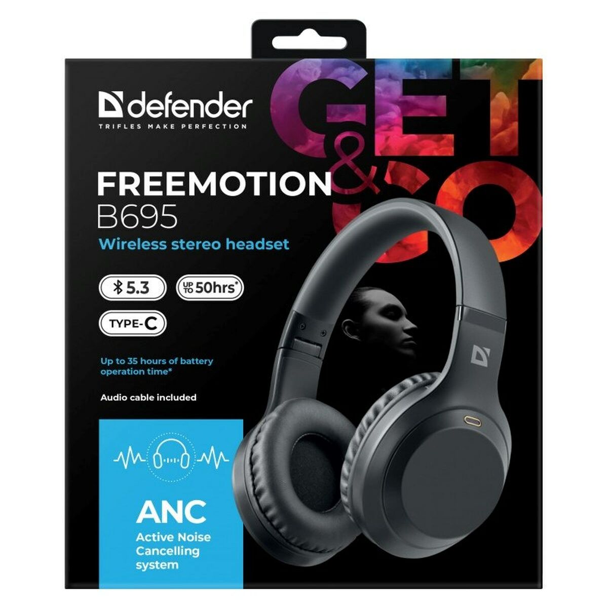 Auriculares de Diadema Bluetooth Defender FREEMOTION B695 ANC