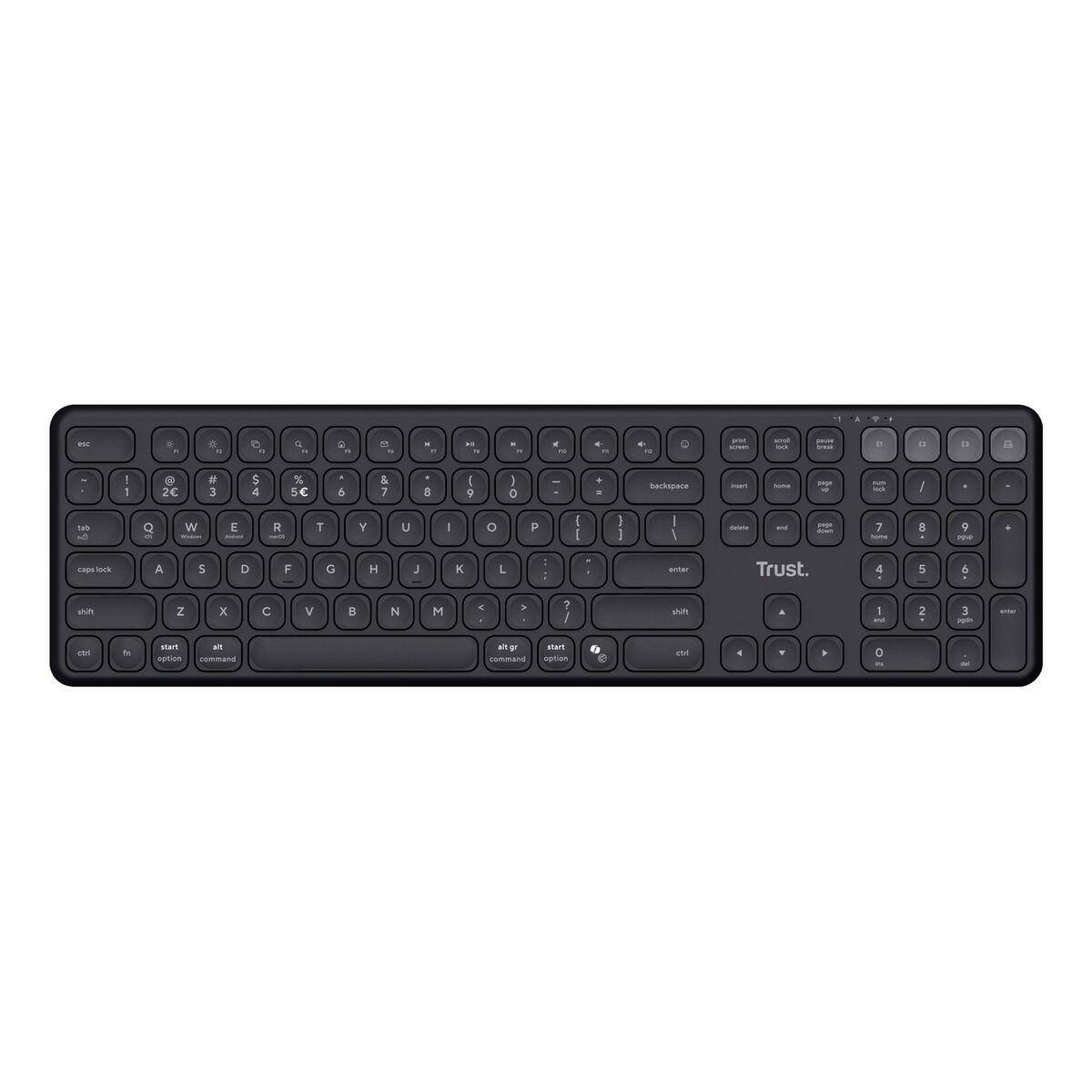 Teclado Inalámbrico Trust Vaiya Negro QWERTY Qwerty US