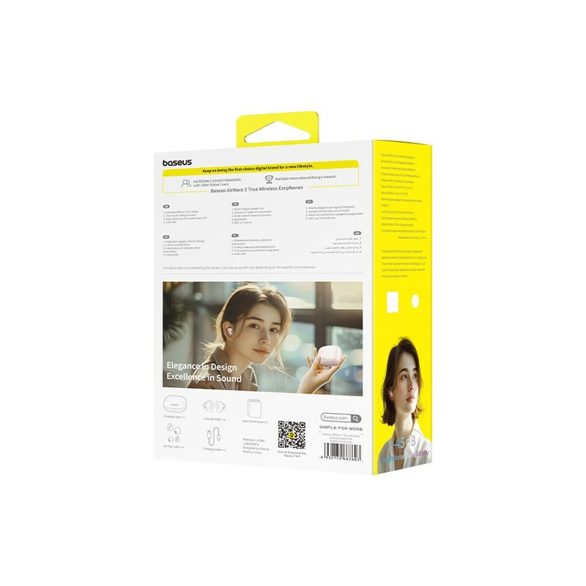 Auriculares Inalámbricos con Estuche de Carga Baseus AirNora 3 Rosa