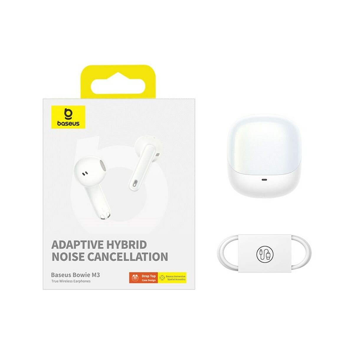 Auriculares Inalámbricos con Estuche de Carga Baseus Bowie M3 Blanco
