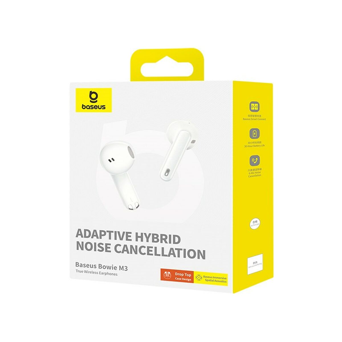 Auriculares Inalámbricos con Estuche de Carga Baseus Bowie M3 Blanco