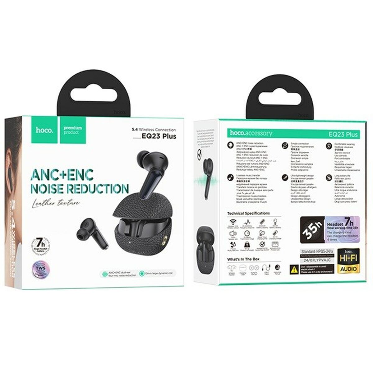 Auriculares Inalámbricos con Estuche de Carga Hoco EQ23 PLUS II Negro