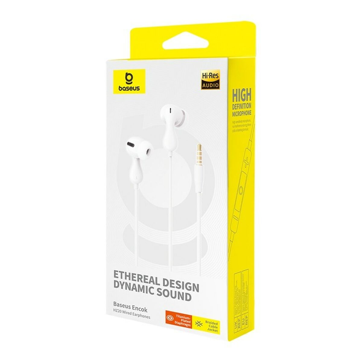 Auriculares con Micrófono Baseus Encok HZ20 Blanco Negro