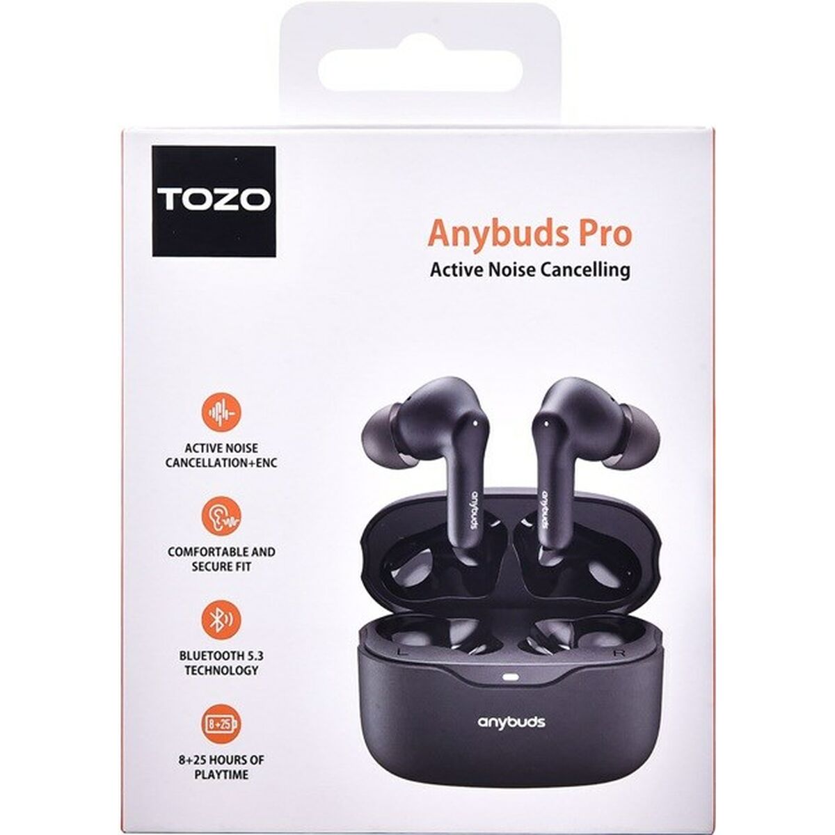 Auriculares Inalámbricos con Estuche de Carga TOZO Anybuds Pro Negro