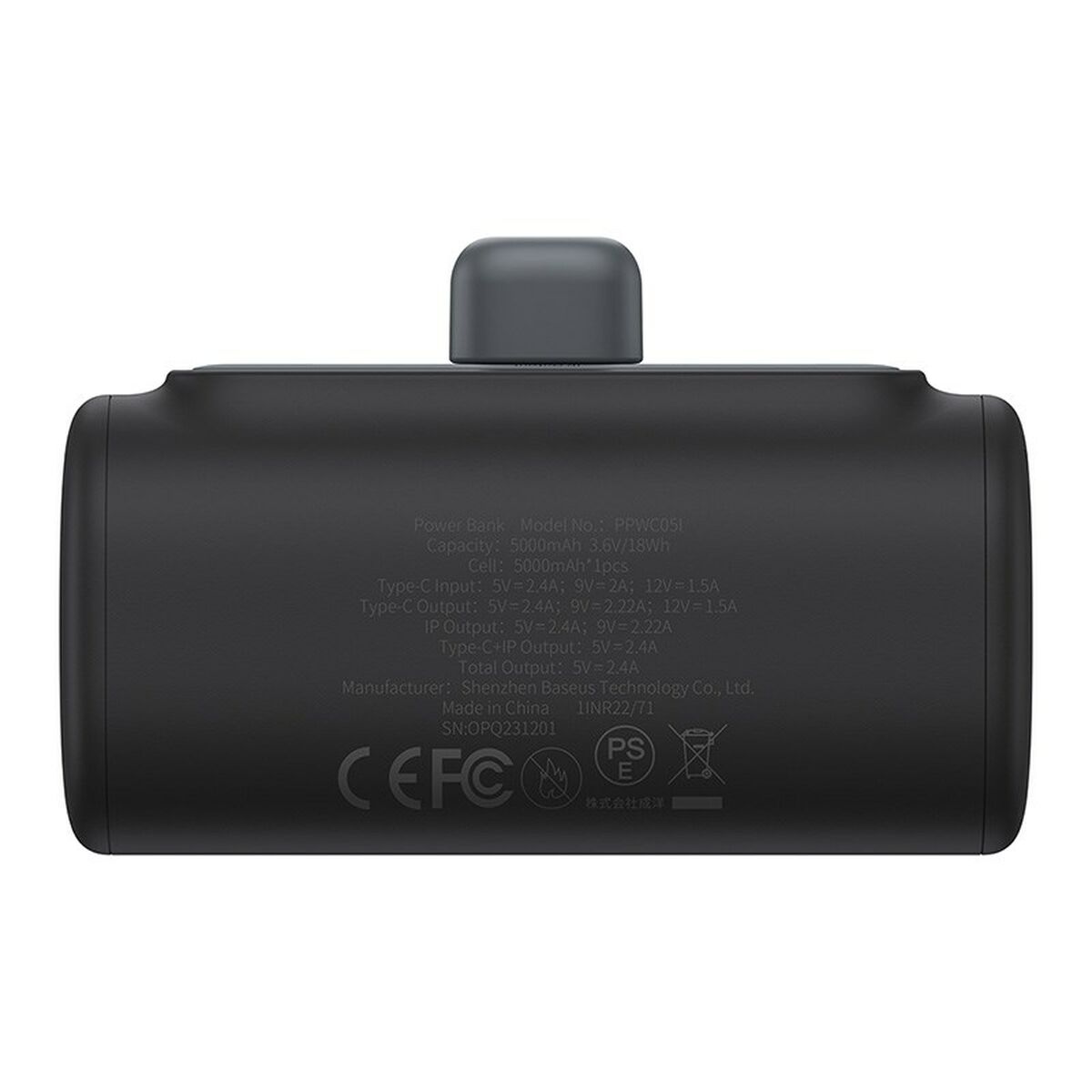 Powerbank Baseus P10068307113-00 Negro 5000 mAh
