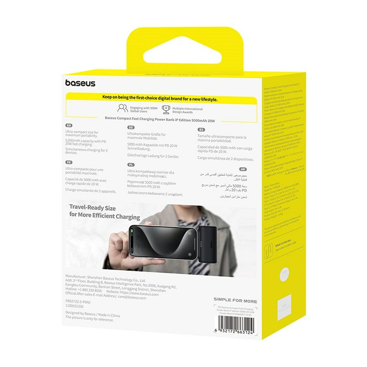 Powerbank Baseus P10068307113-00 Negro 5000 mAh