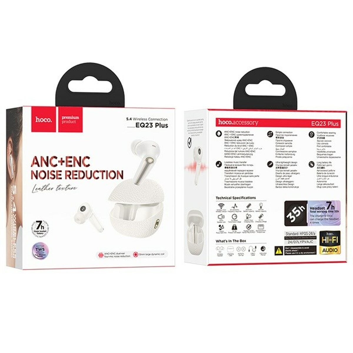 Auriculares Inalámbricos con Estuche de Carga Hoco EQ23 PLUS II Blanco