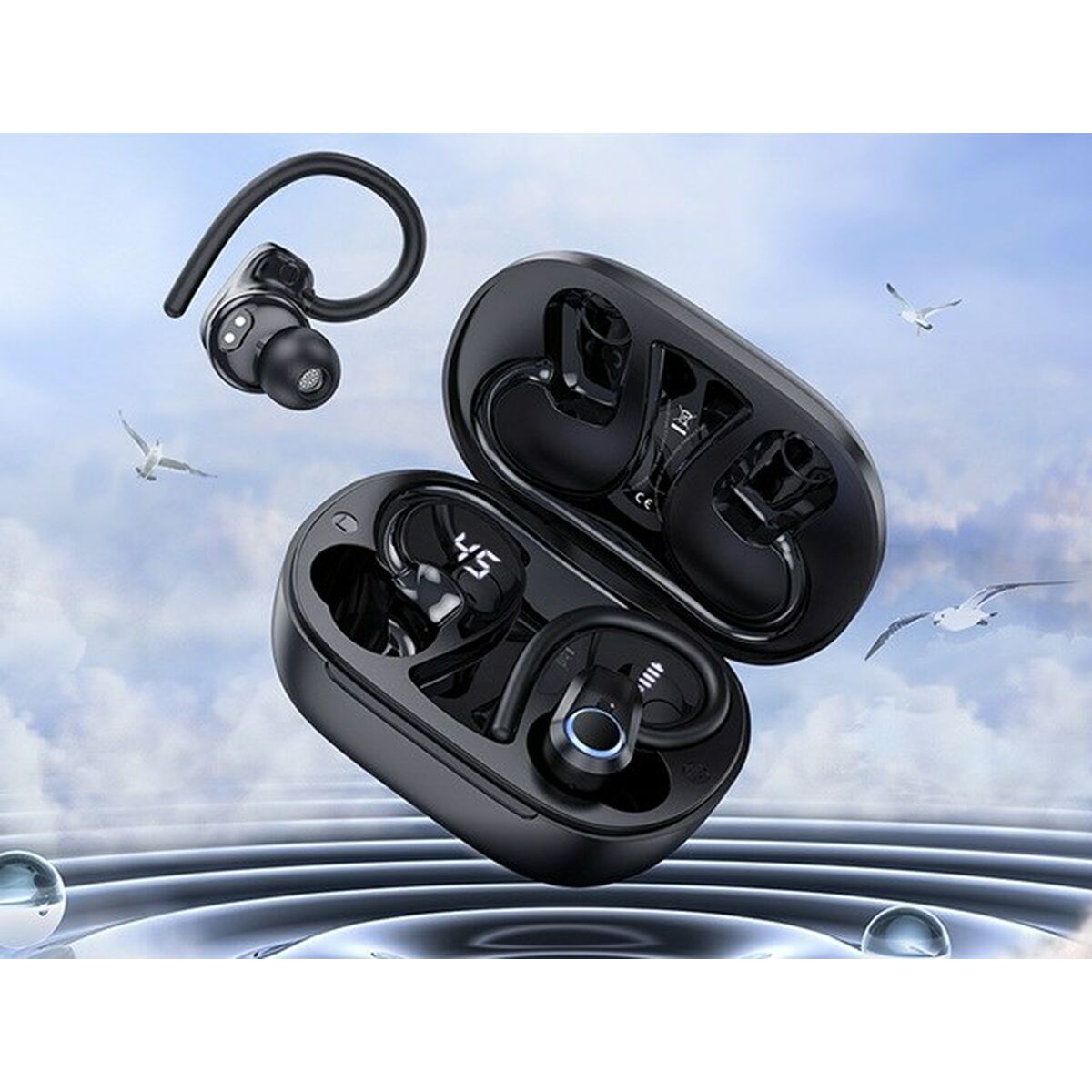 Auriculares Inalámbricos con Estuche de Carga Hoco EQ8 Pure Joy Negro