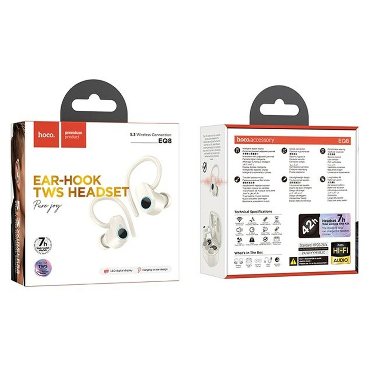 Auriculares Inalámbricos con Estuche de Carga Hoco EQ8 Pure Joy Blanco