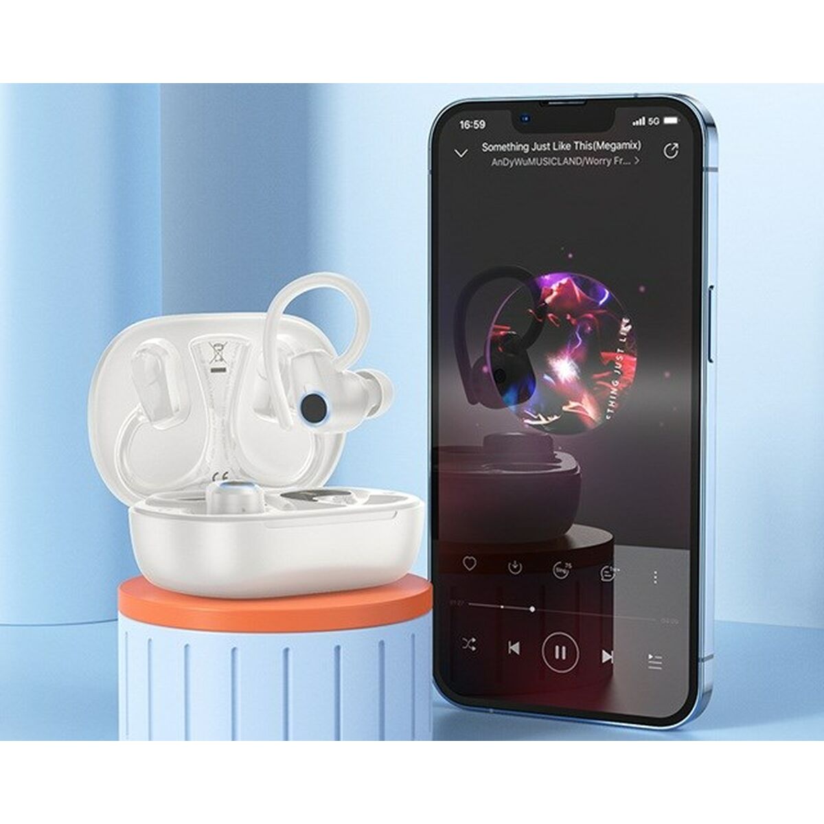 Auriculares Inalámbricos con Estuche de Carga Hoco EQ8 Pure Joy Blanco