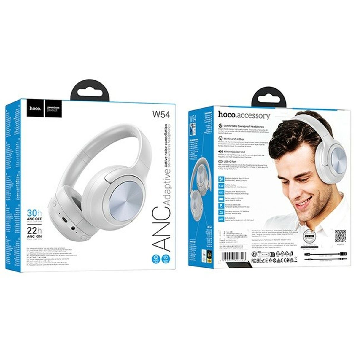 Auriculares Inalámbricos Hoco W54 Young Gris