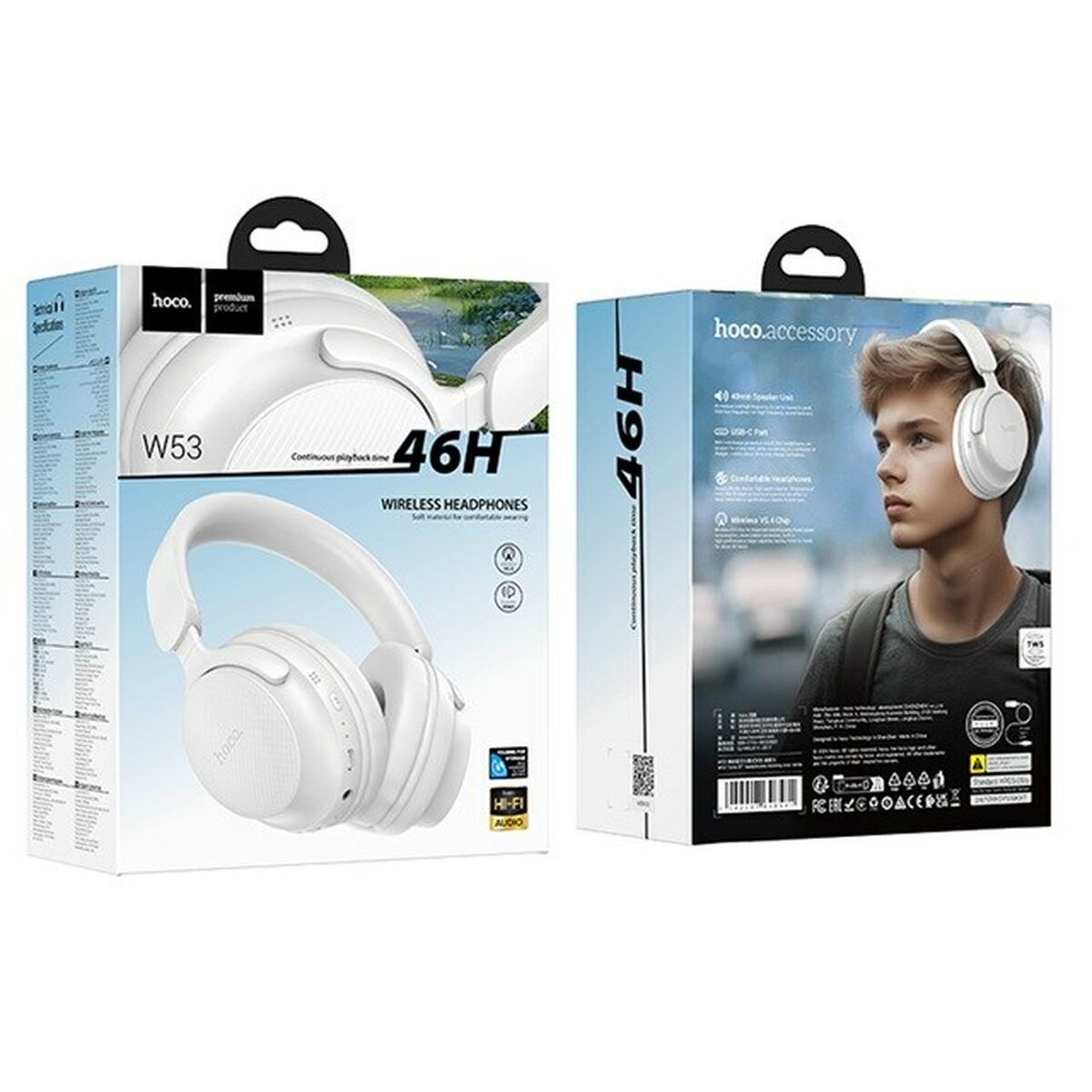 Auriculares Inalámbricos Hoco W53 Tone Blanco