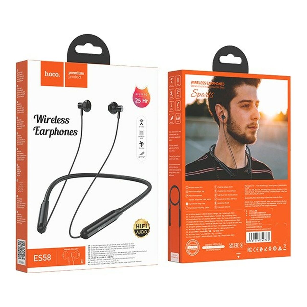Auriculares Bluetooth Deportivos Hoco ES58 Negro