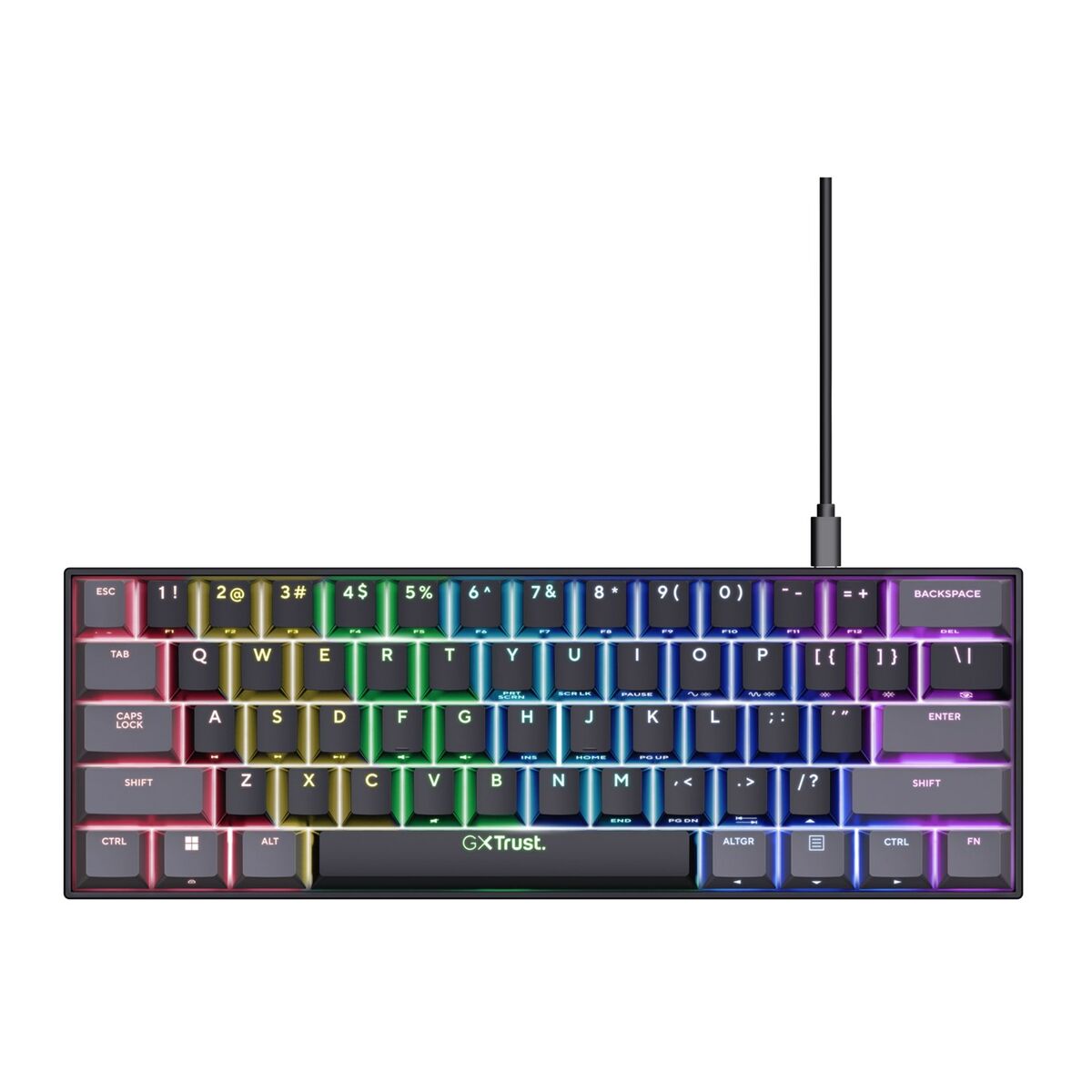 Teclado Gaming Trust GXT 867 Acira Negro Multicolor QWERTY Qwerty US