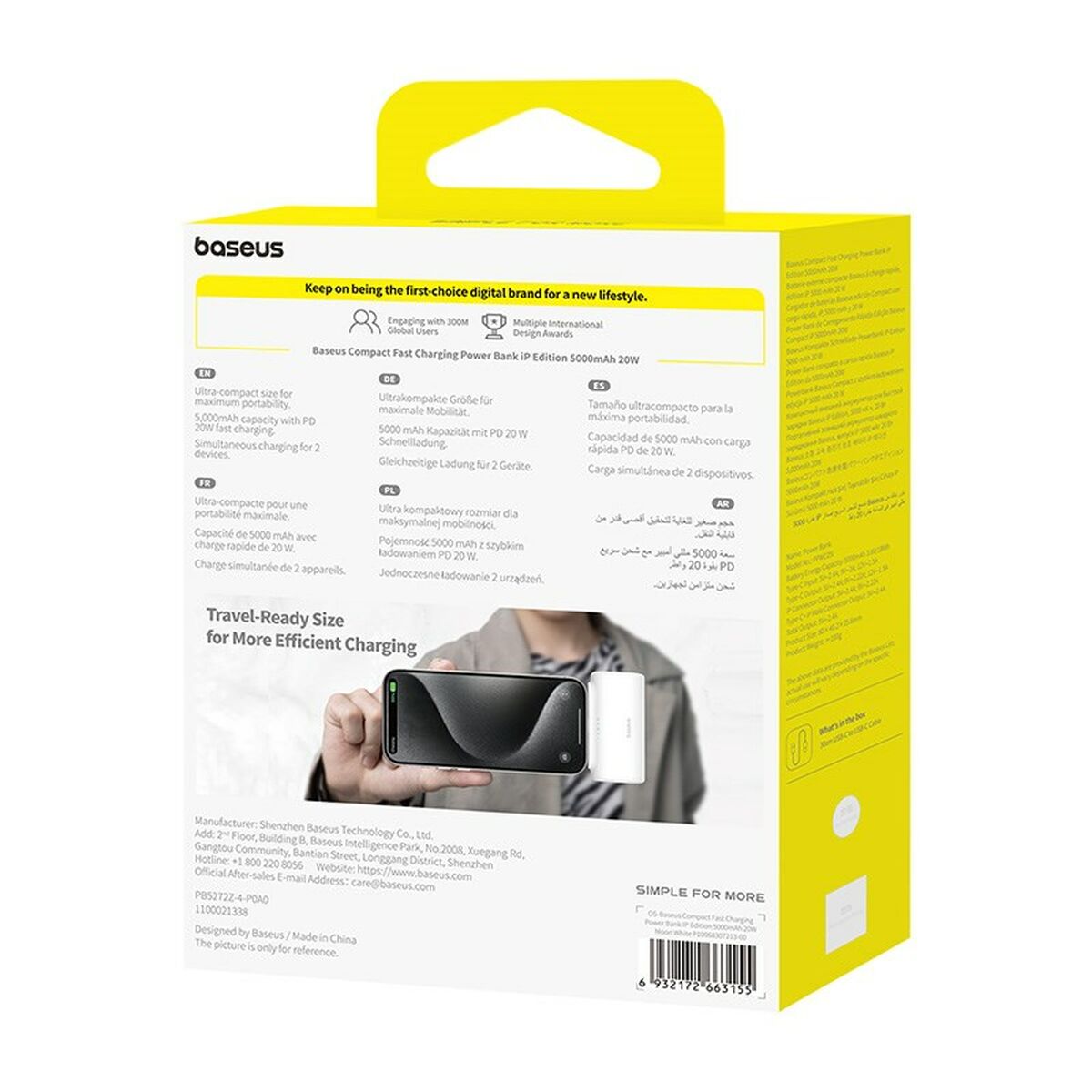 Powerbank Baseus P10068307213-00 Blanco 5000 mAh