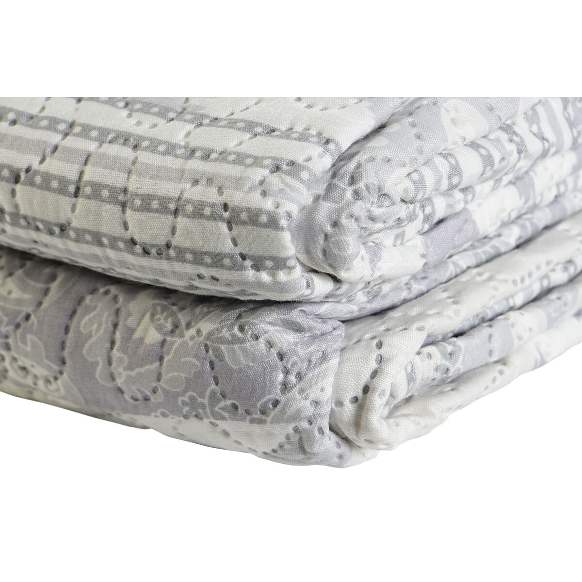 Colcha DKD Home Decor Beige Gris Cama de 180 270 x 270 x 1 cm