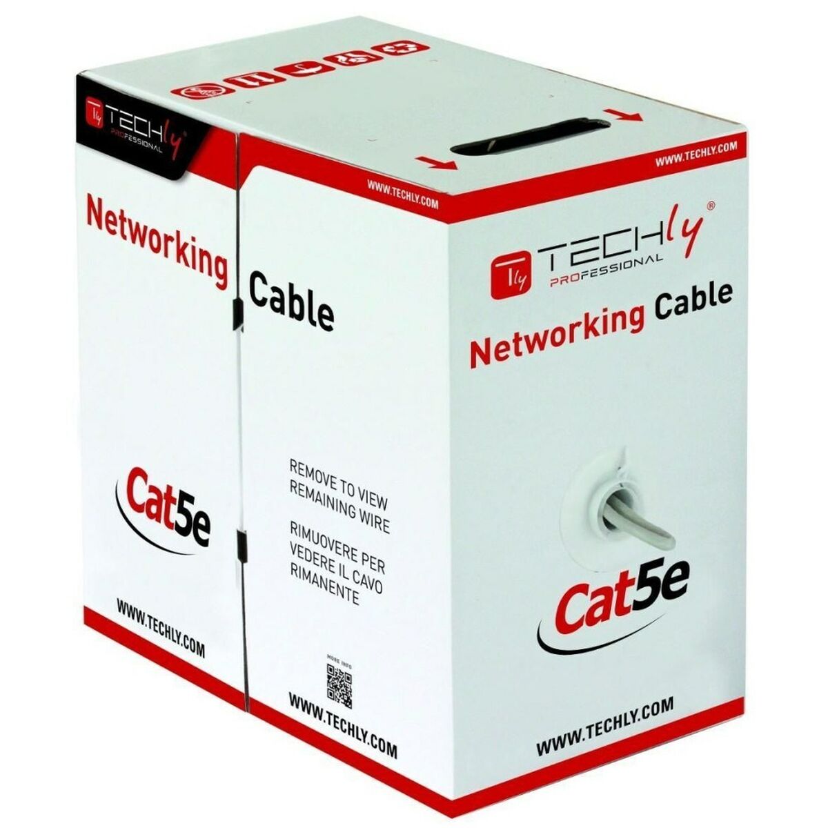 Cable de Red Rígido UTP Categoría 5e Techly 025640 Gris 305 m